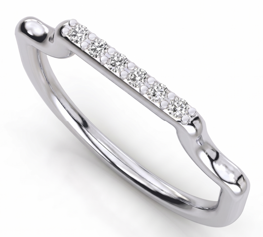 Minimalist Arch Half-Eternity Band in Silver
