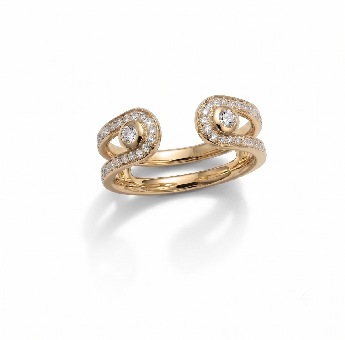 Celestial Orbit Dual-Stone Sterling Silver Ring
