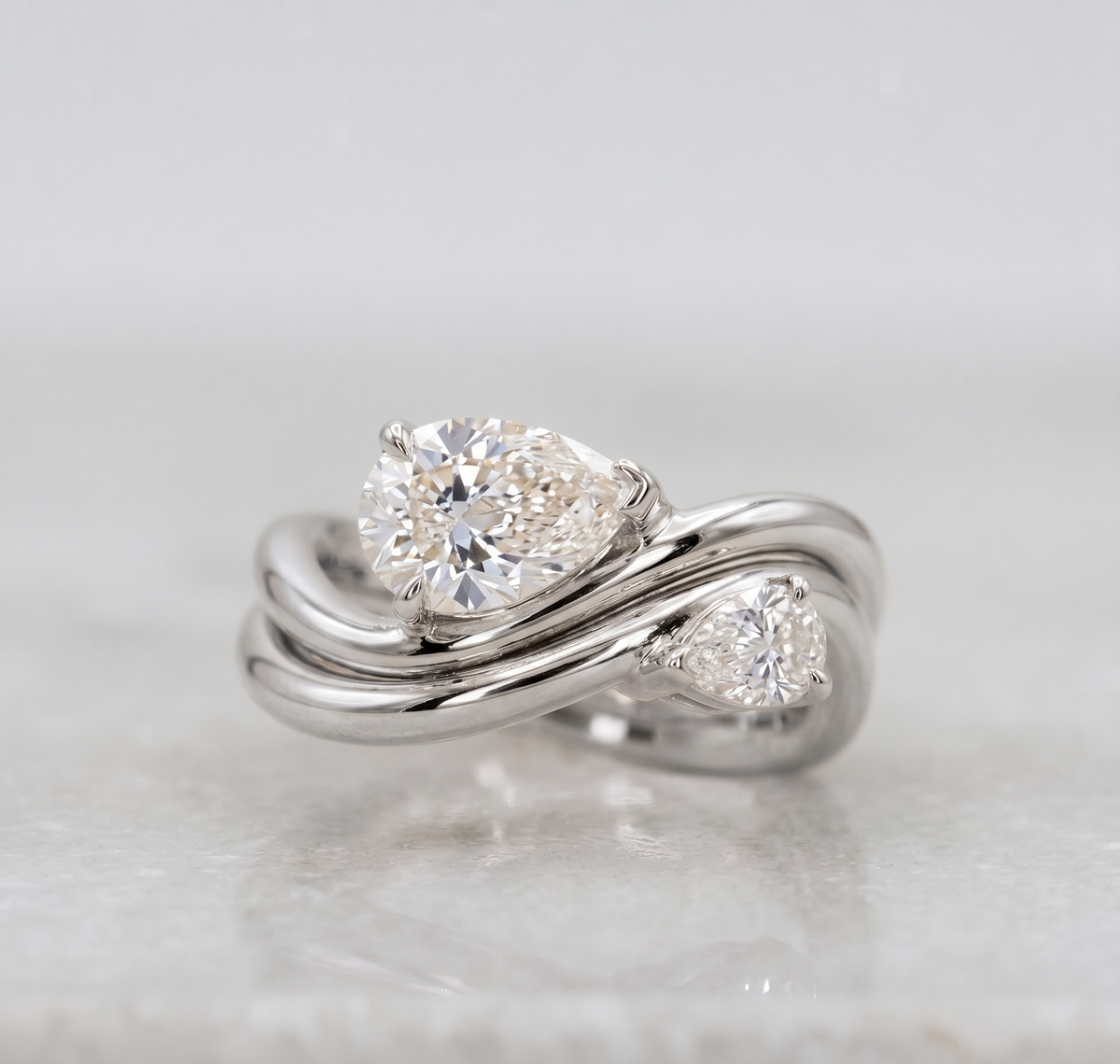 Whispering Tides Dual-Stone Silver Ring