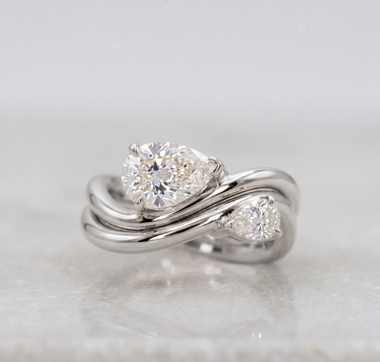 Whispering Tides Dual-Stone Silver Ring