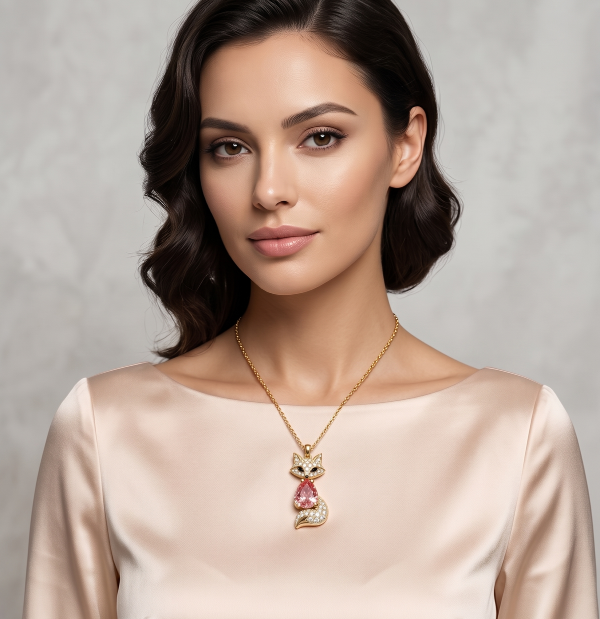 The Enchanted Forest Blush Fox Pendant