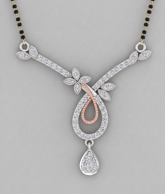 The Eternal Blossom Two-Tone Silver Mangalsutra