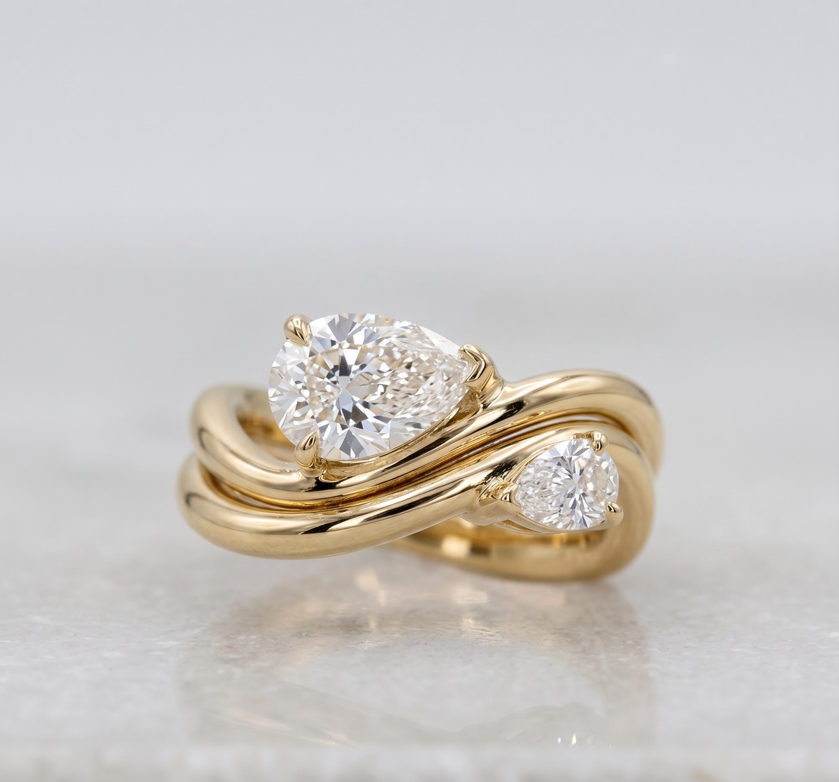 Whispering Tides Dual-Stone Silver Ring