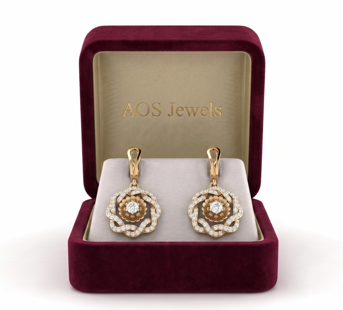 Whispering Petals Openwork Silver Drop Earrings