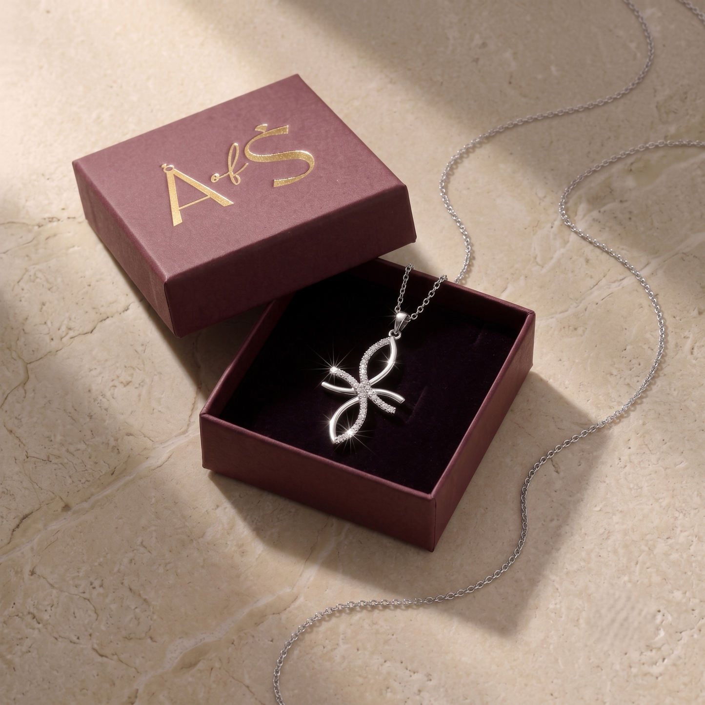 Sterling Silver Infinity Ribbon Chain Pendant