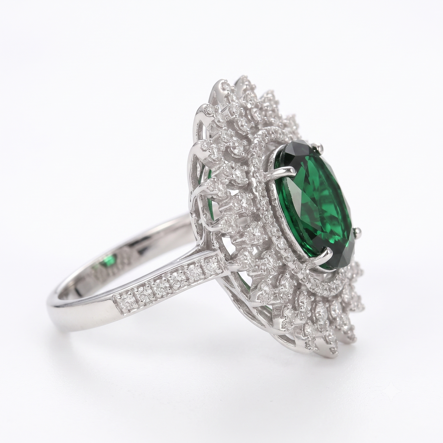 The Imperial Emerald Starburst Silver Ring