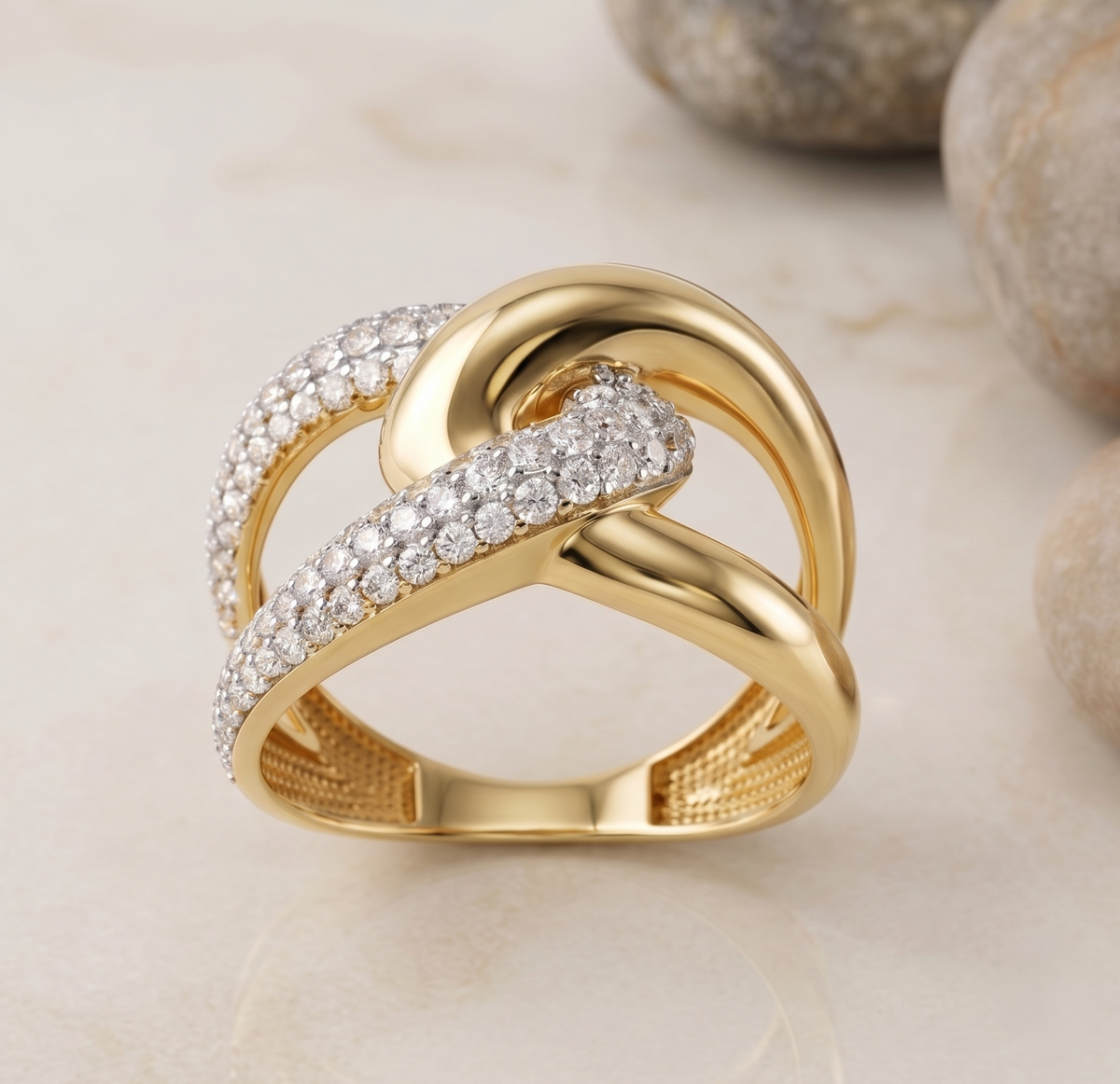 The 'Embrace' Crossover Statement Silver Ring