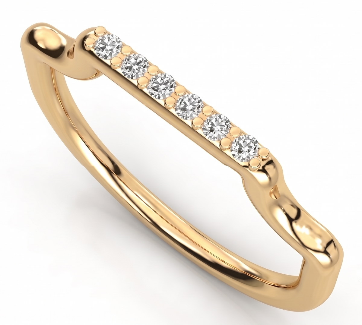 Minimalist Arch Half-Eternity Band in Silver