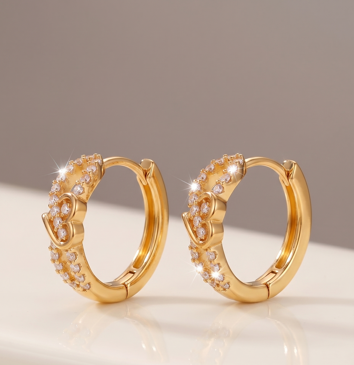 The Heart-Linked Silver Hoops