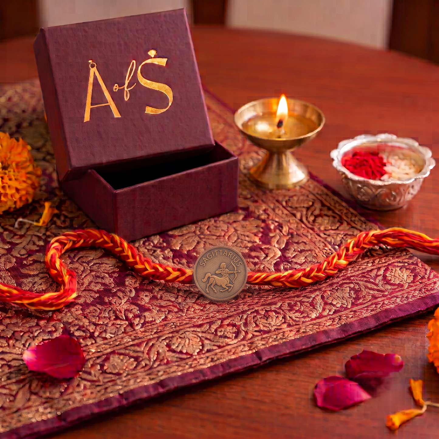 Zodiac sign 925 Silver Rakhi