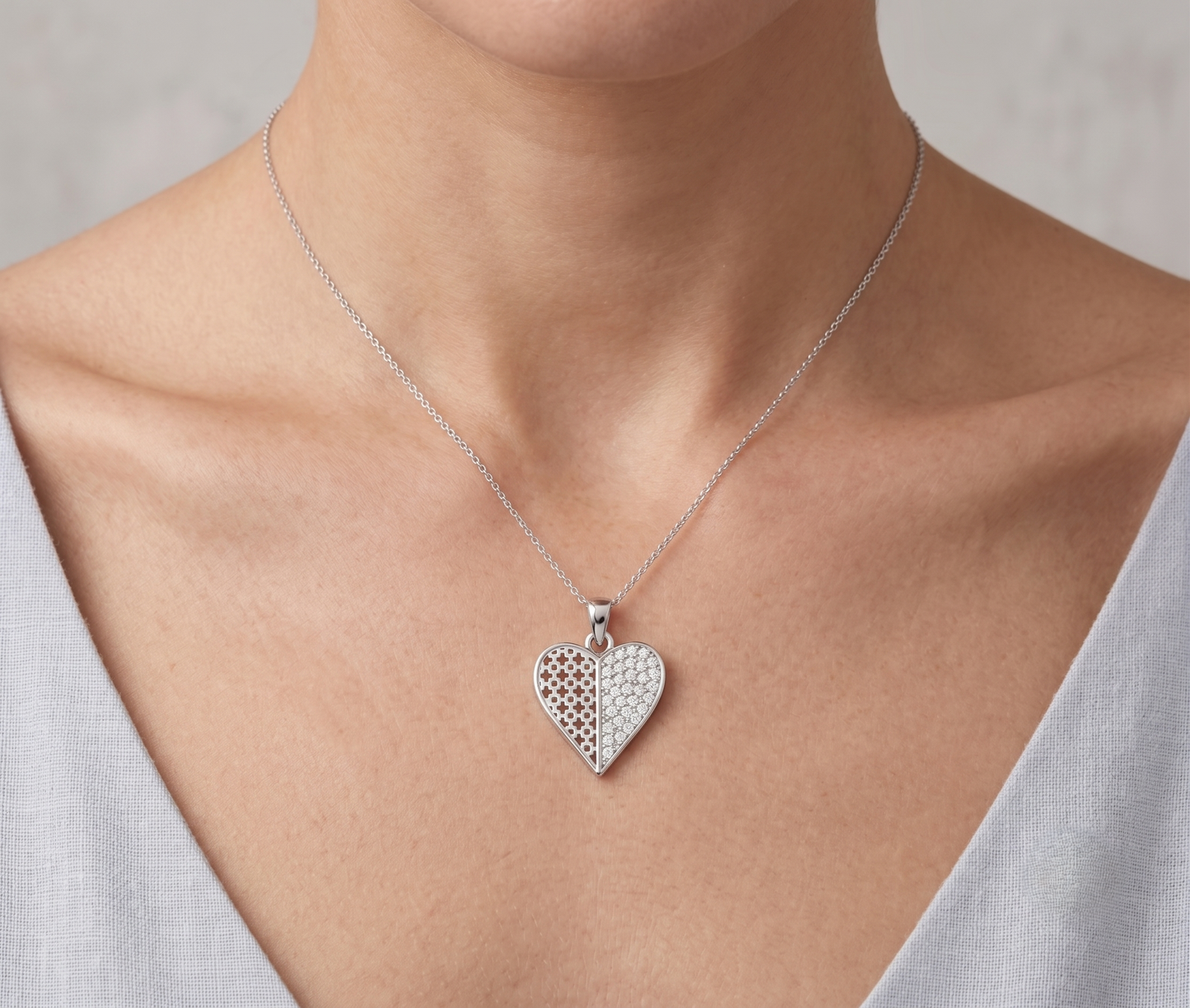 The heart 925 silver chain pendant