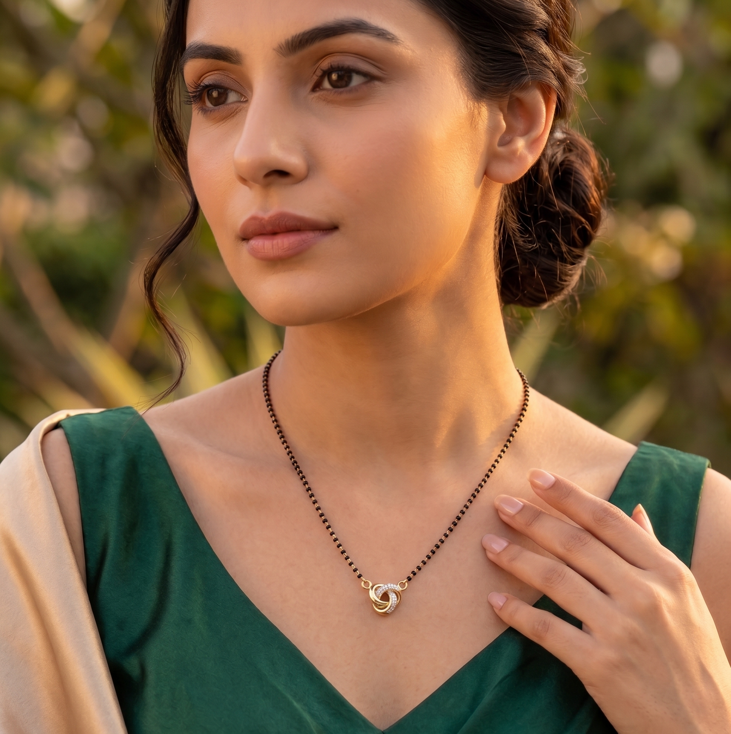 The Romantic & Symbolic Interlocking Destinies Silver Mangalsutra