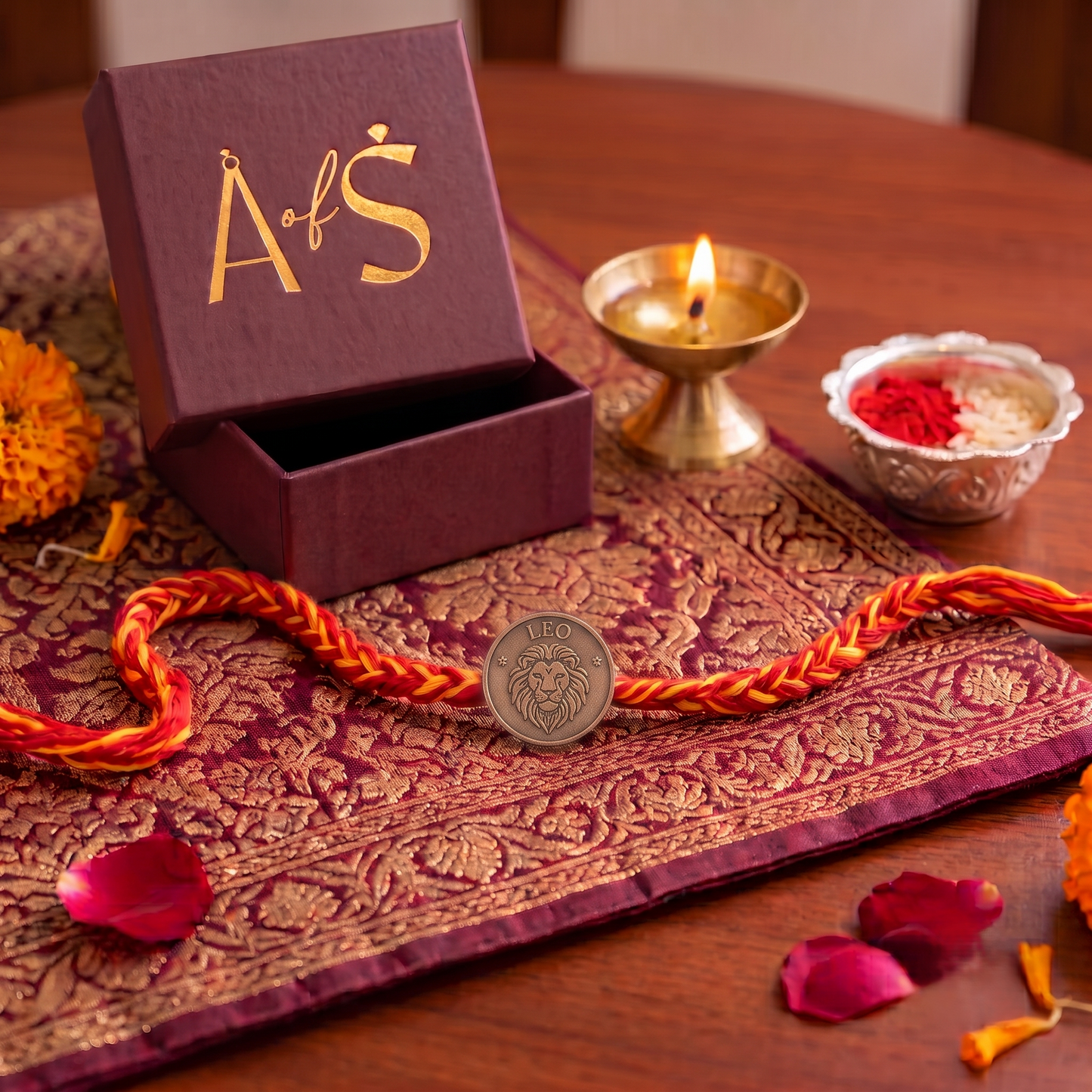 Zodiac sign 925 Silver Rakhi