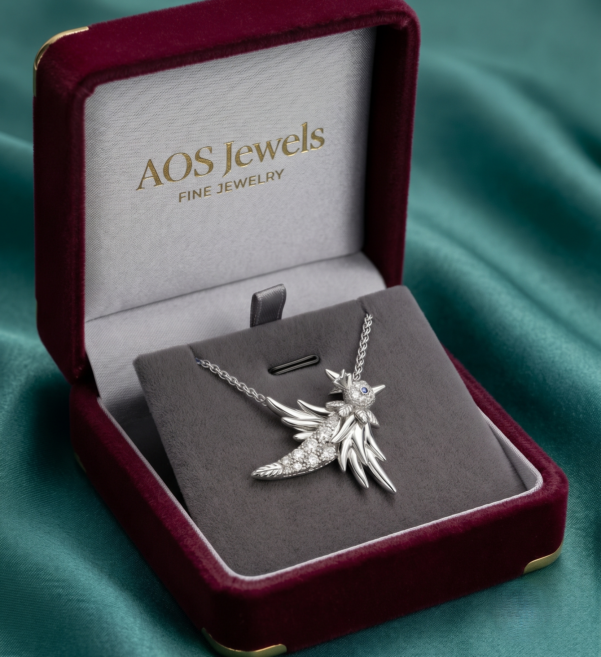 The Sterling Silver Hummingbird Flight Pendant