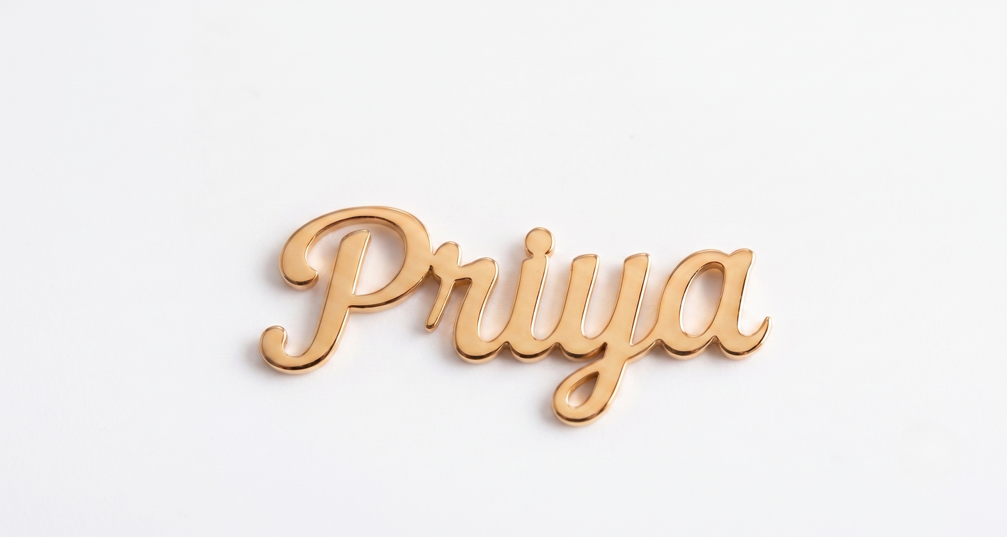 The Priya Name Design 925 Silver Chain Pendant