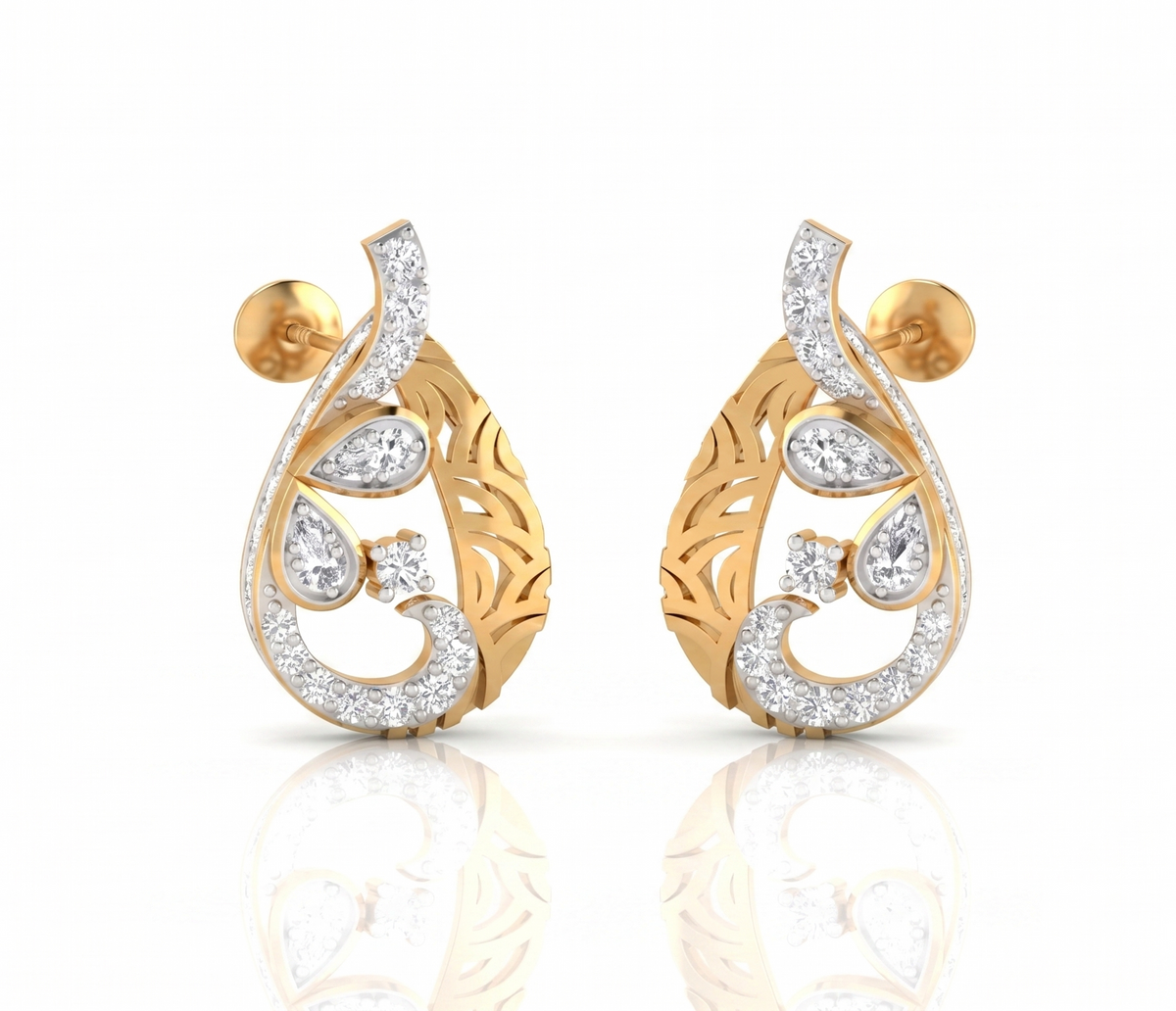 AOS Signature Pear-Cut Botanical Earrings