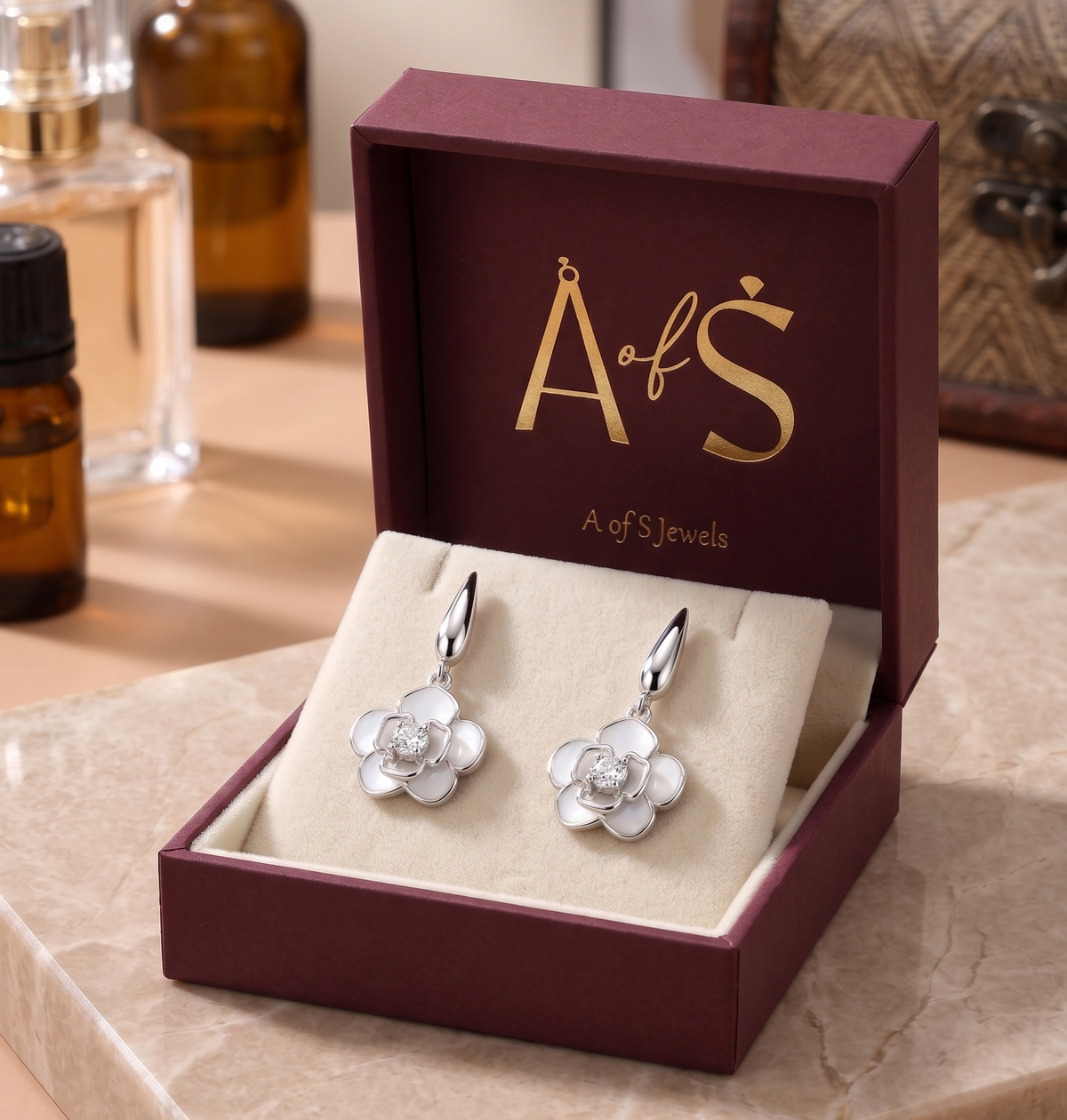 The Snowdrop Silver Dangle Earrings