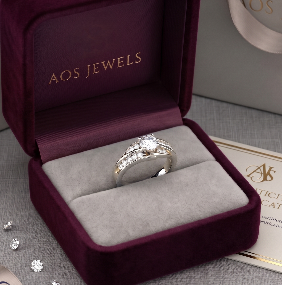 925 Sterling Silver Round Brilliant Swirl Bypass Ring