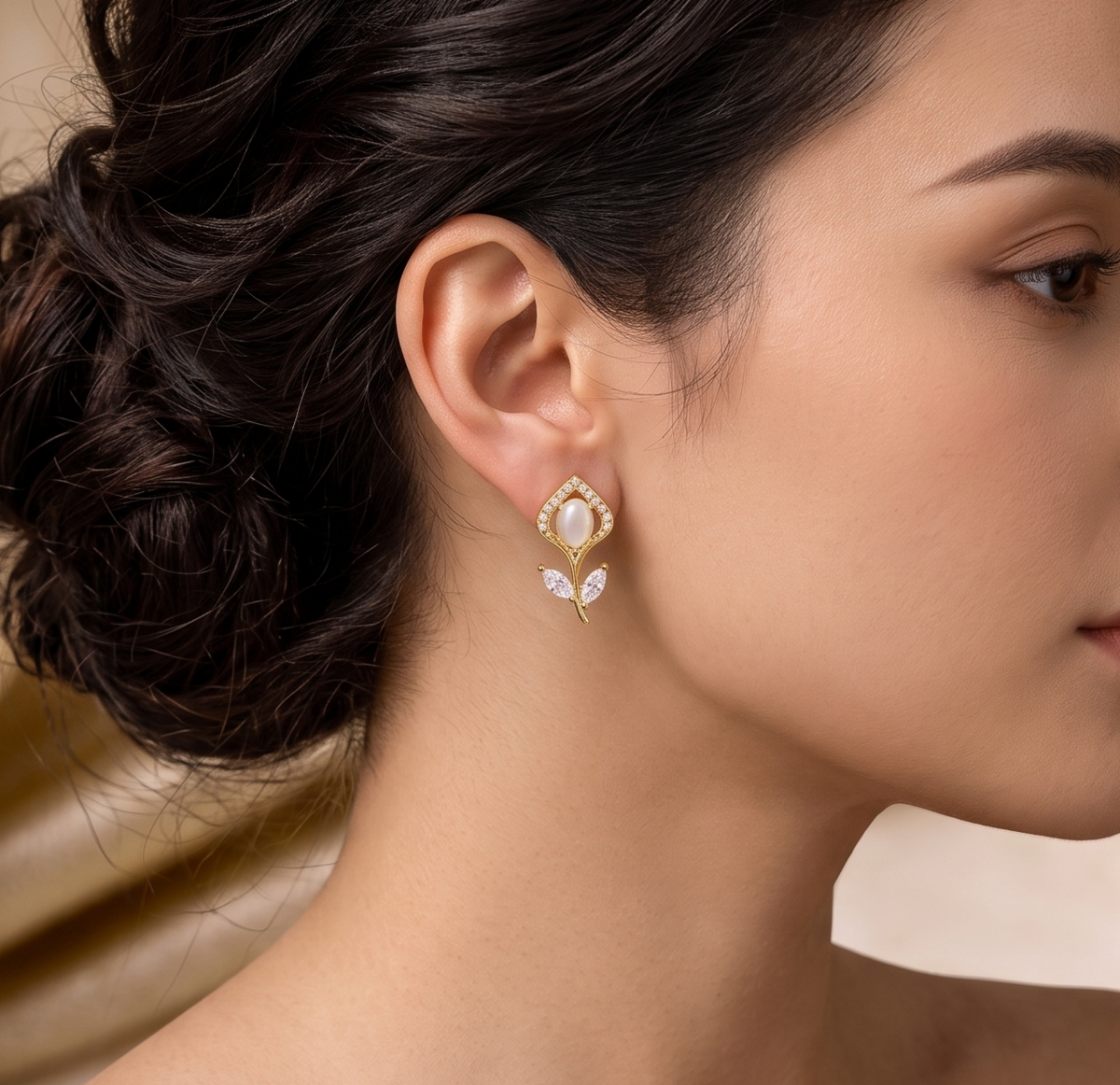 Sterling Silver Botanical Stud Earrings
