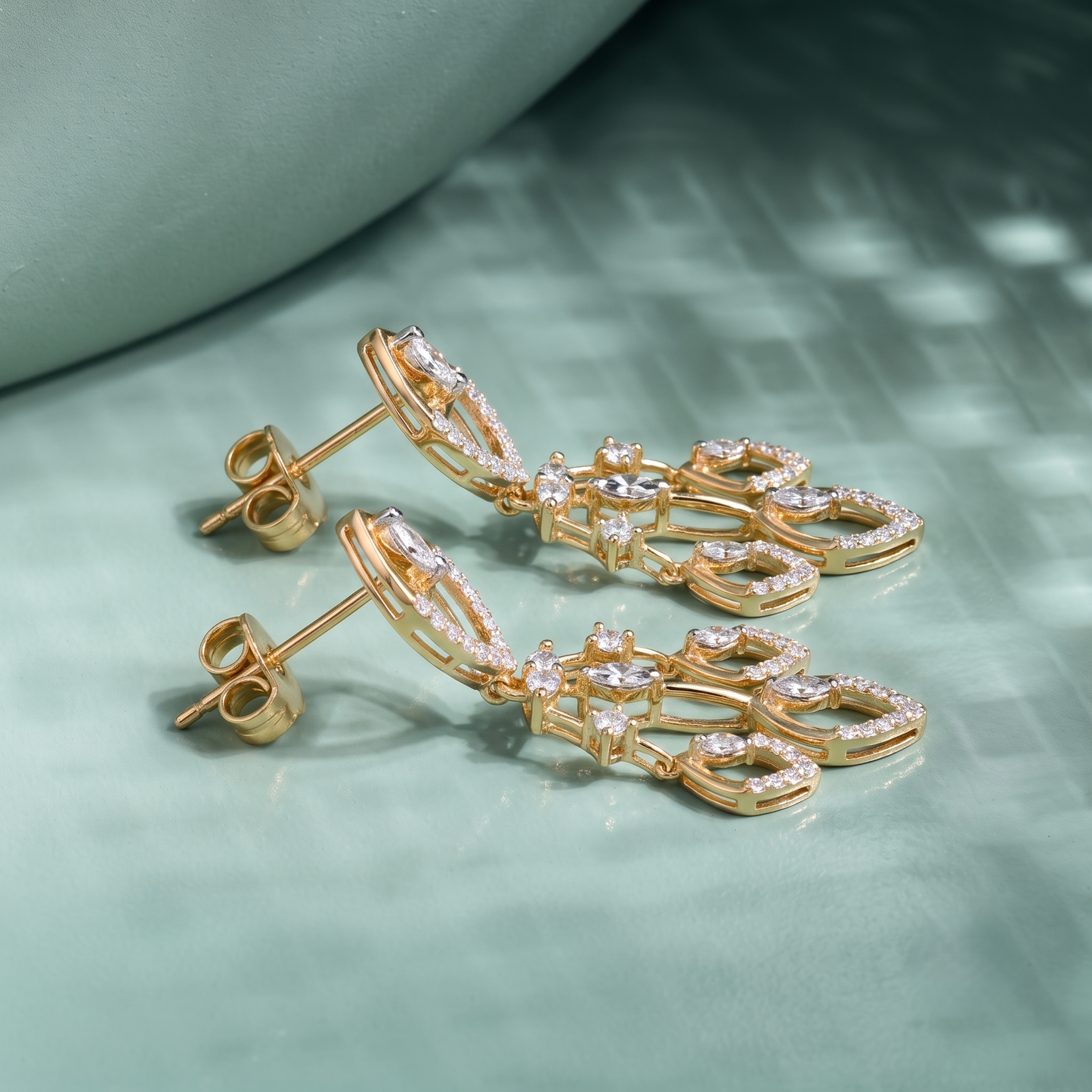 Ethereal Marquis Cascade Silver Earrings