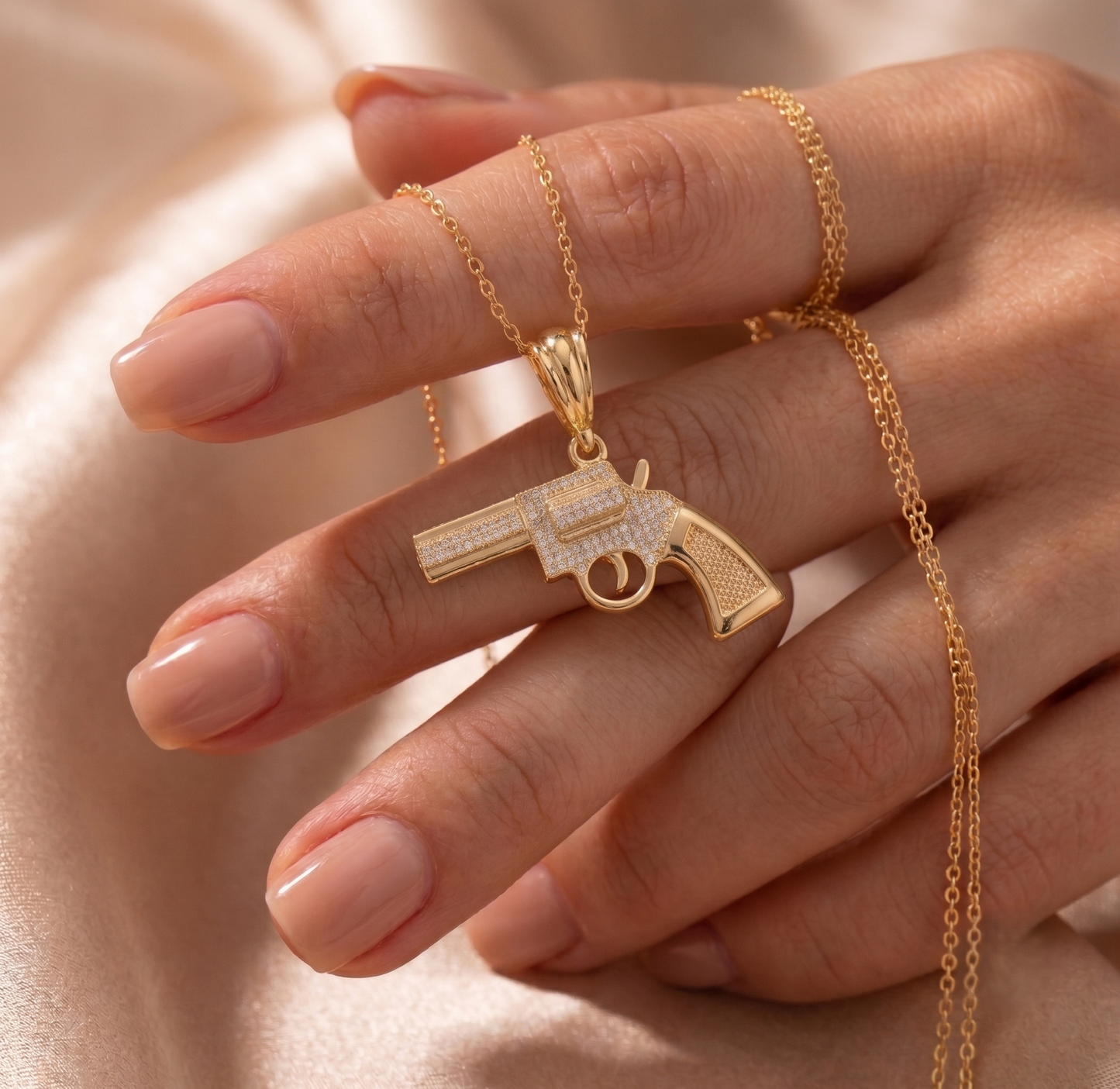 The Gold Plated Gun 925 Silver Pendant