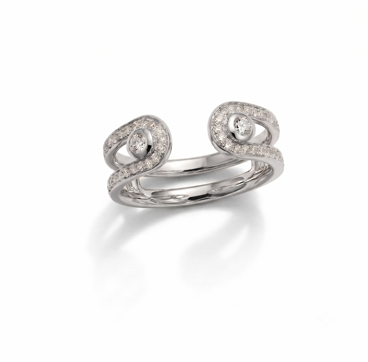 Celestial Orbit Dual-Stone Sterling Silver Ring