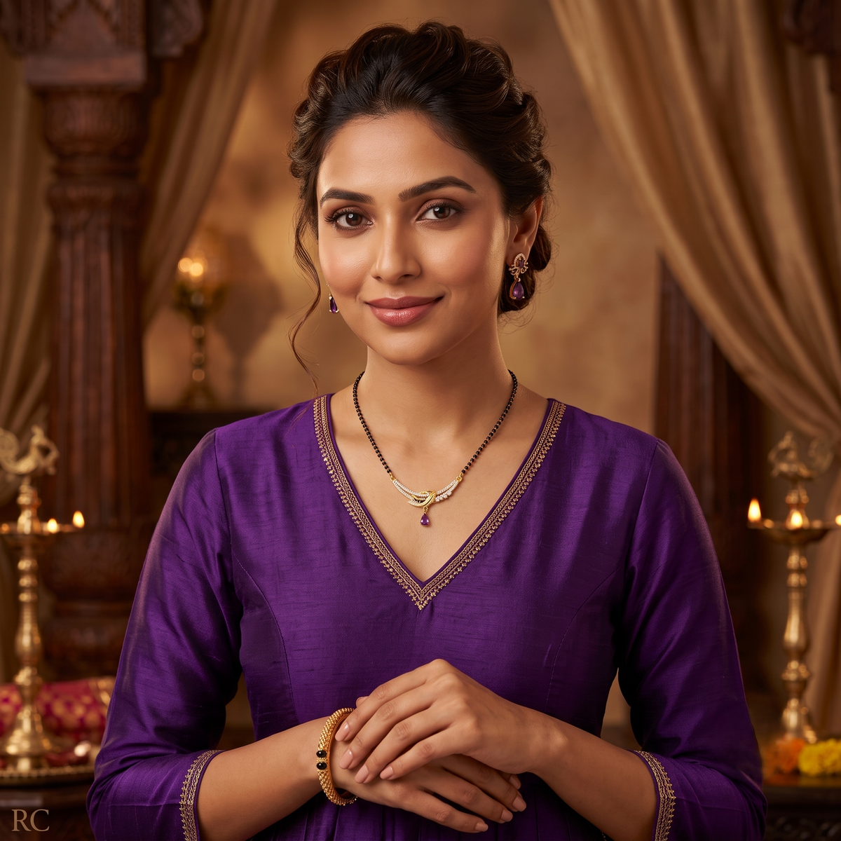 The Royal Orchid Silver Mangalsutra