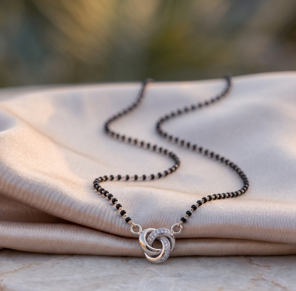 The Romantic & Symbolic Interlocking Destinies Silver Mangalsutra