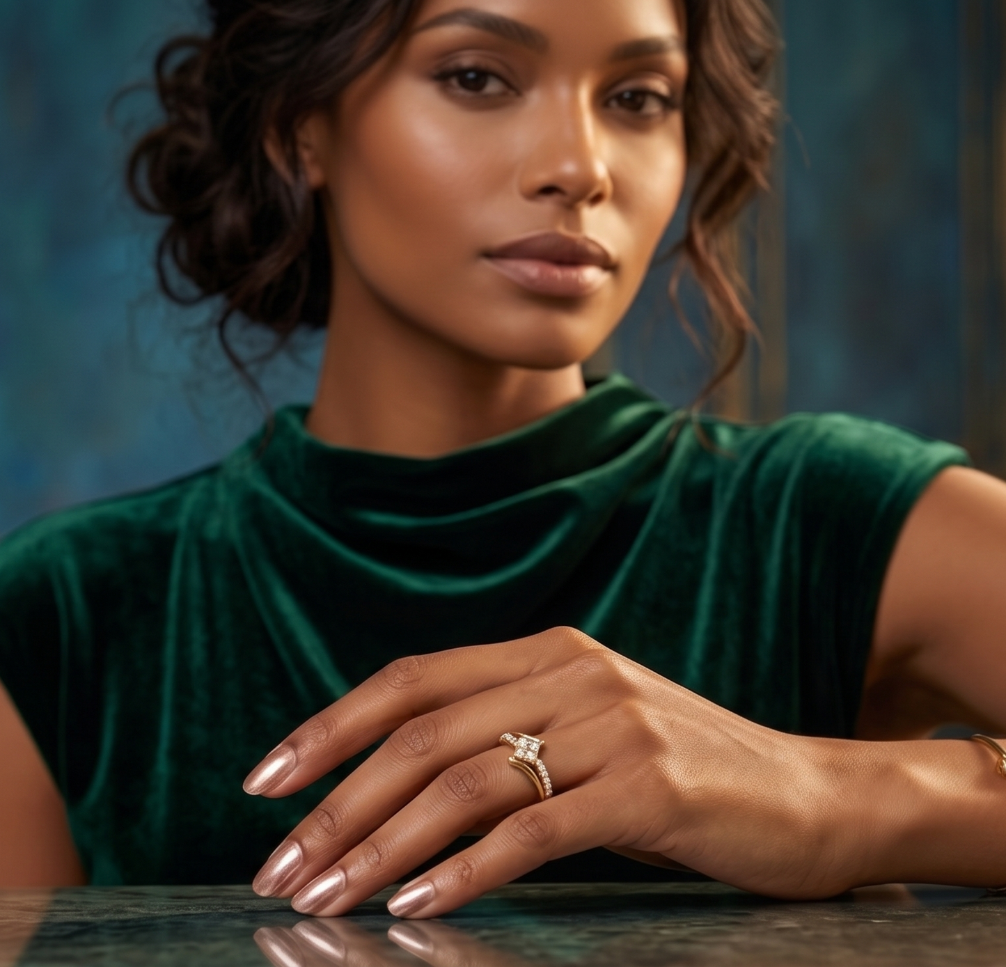 Sleek Intersection Silver Moissanite Ring