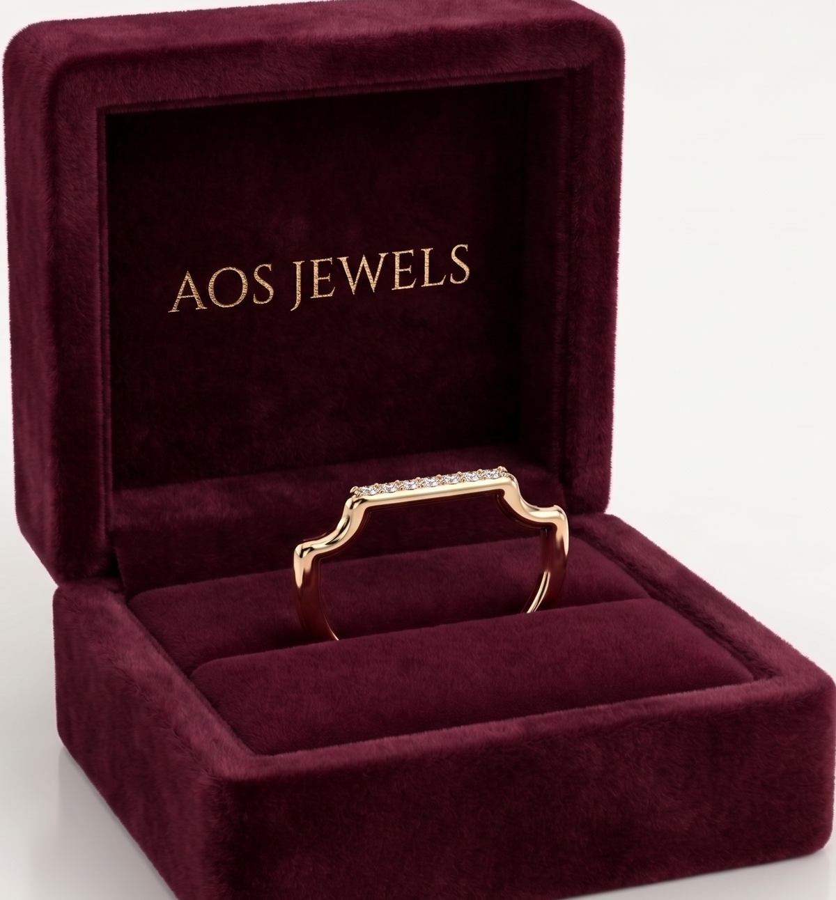 Minimalist Arch Half-Eternity Band in Silver