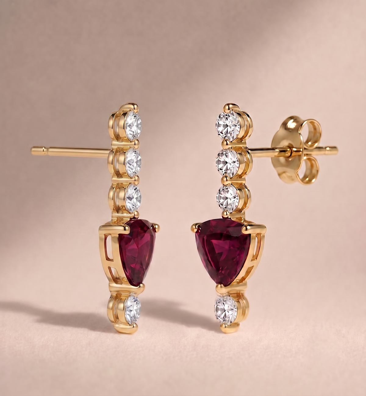 Berry Sparkle Silver Drop Studs