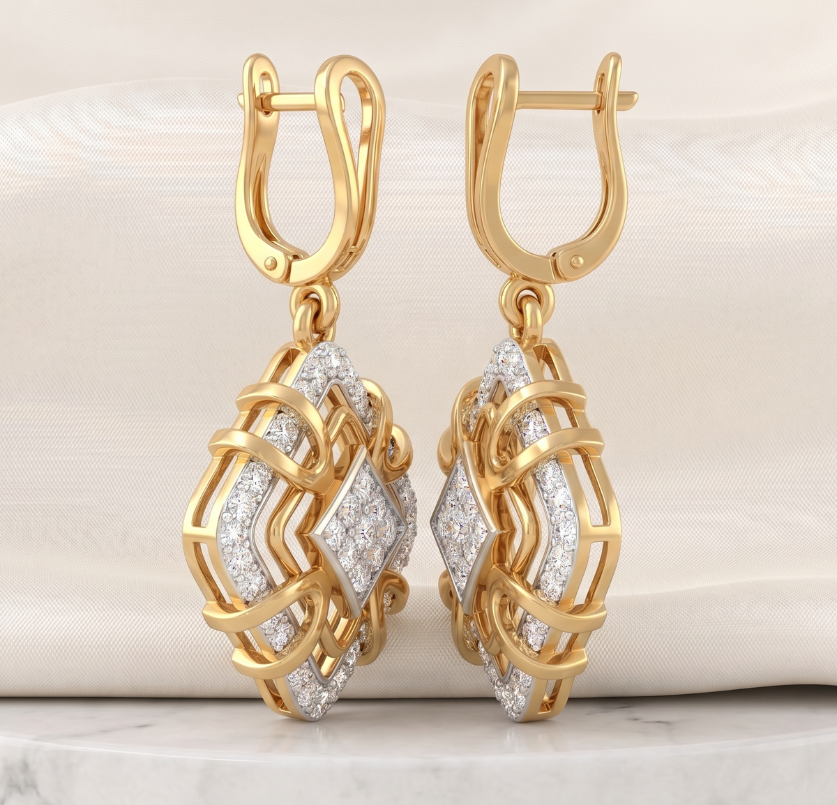The Silver Labyrinth Drop Earrings