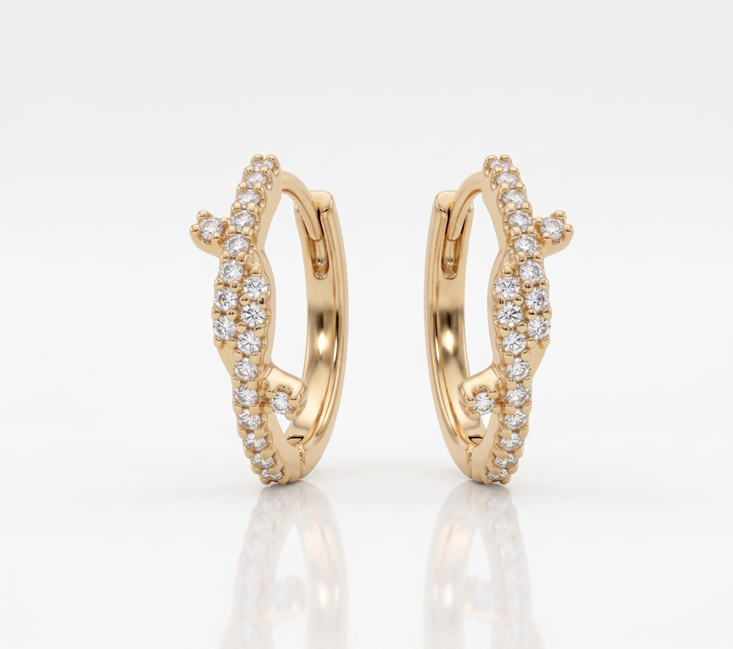 Criss-Cross Hinged Silver Hoops