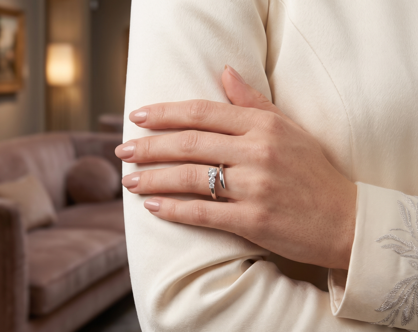 The Asymmetric Trio Wrap Silver Ring