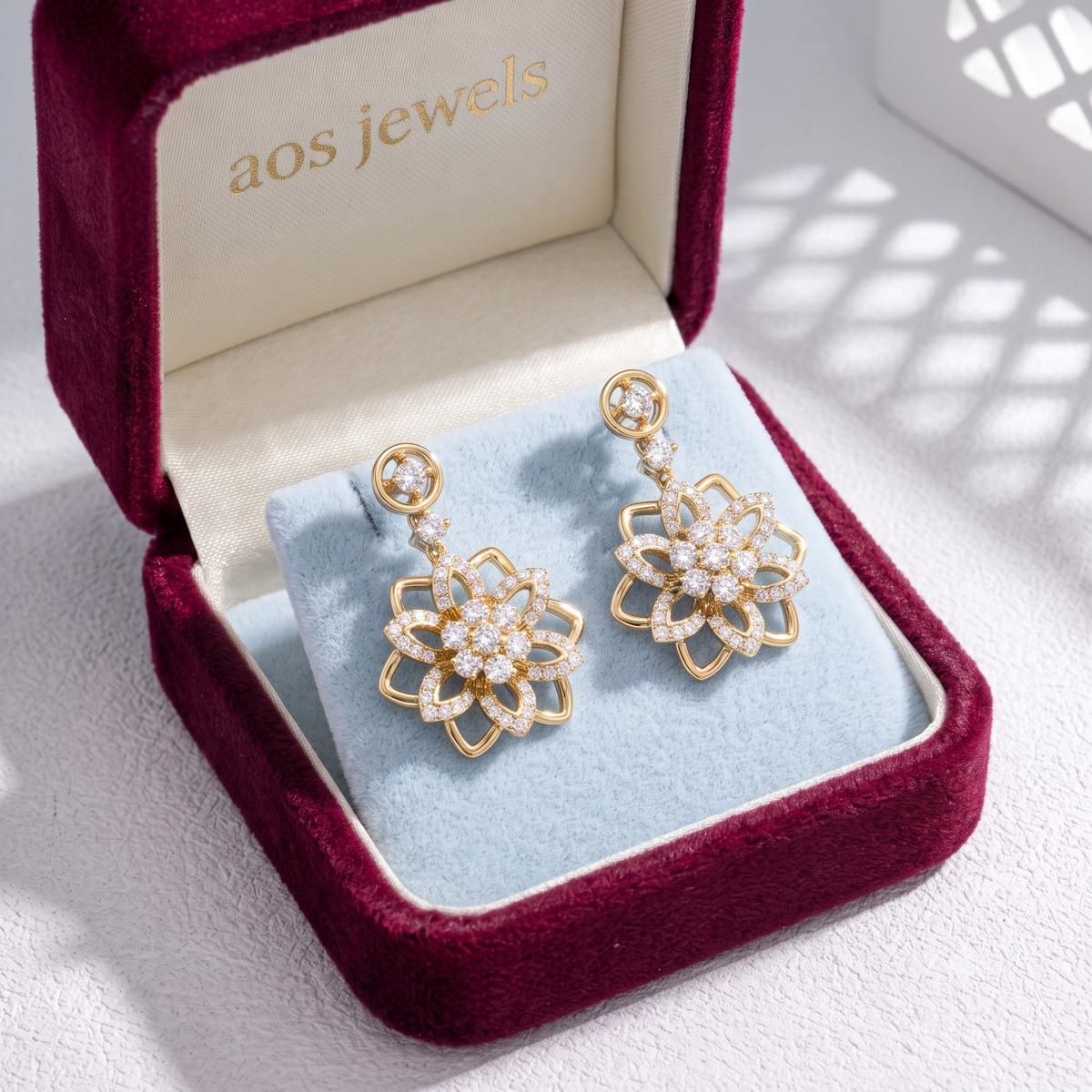 Ethereal Blossom Silver Drop Earrings