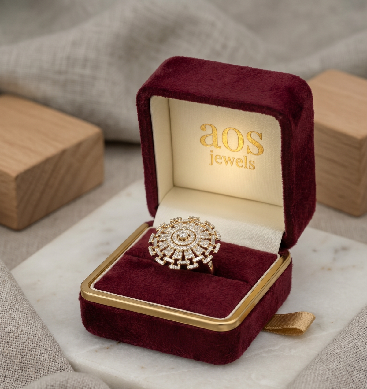 925 Silver Pavé Mandala Statement Ring