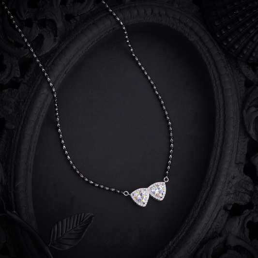 The Modern Duo Silver Mangalsutra