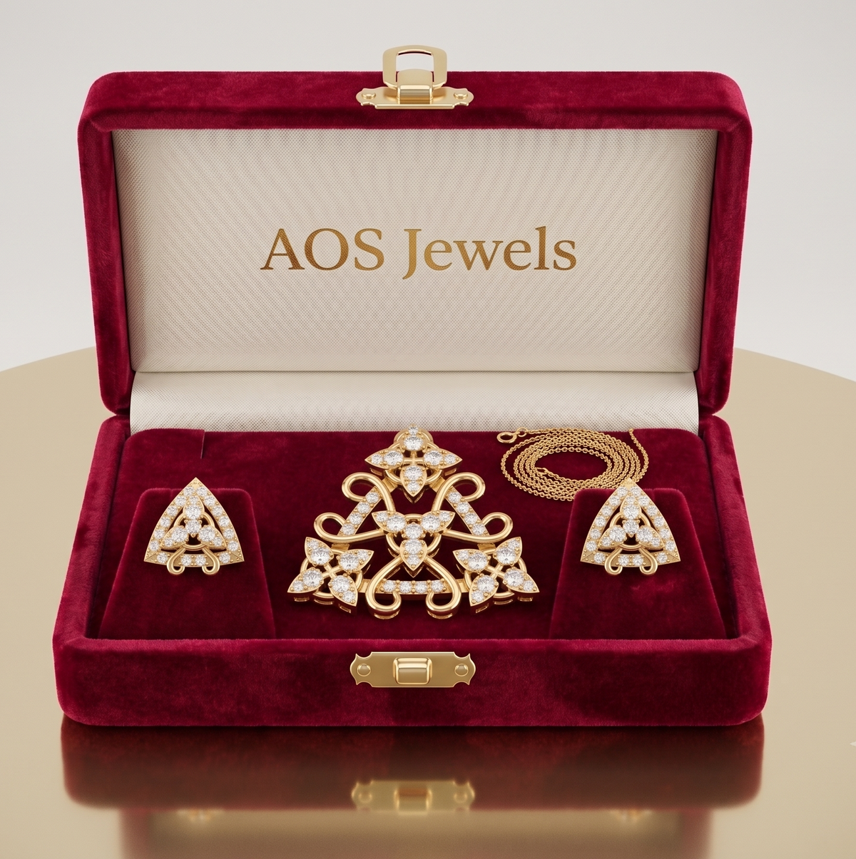 The Celestial Triad Two-Tone Pendant Set