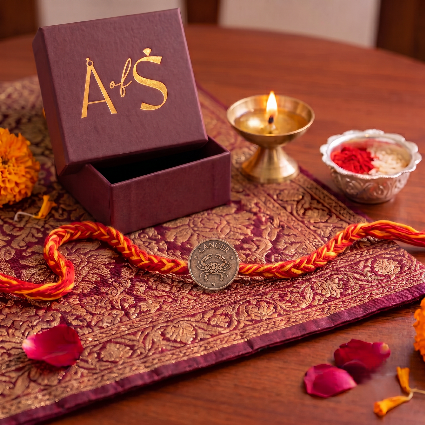 Zodiac sign 925 Silver Rakhi