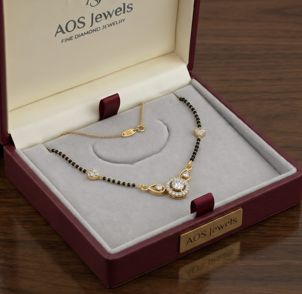 The Heart-Link Solitaire Silver Mangalsutra