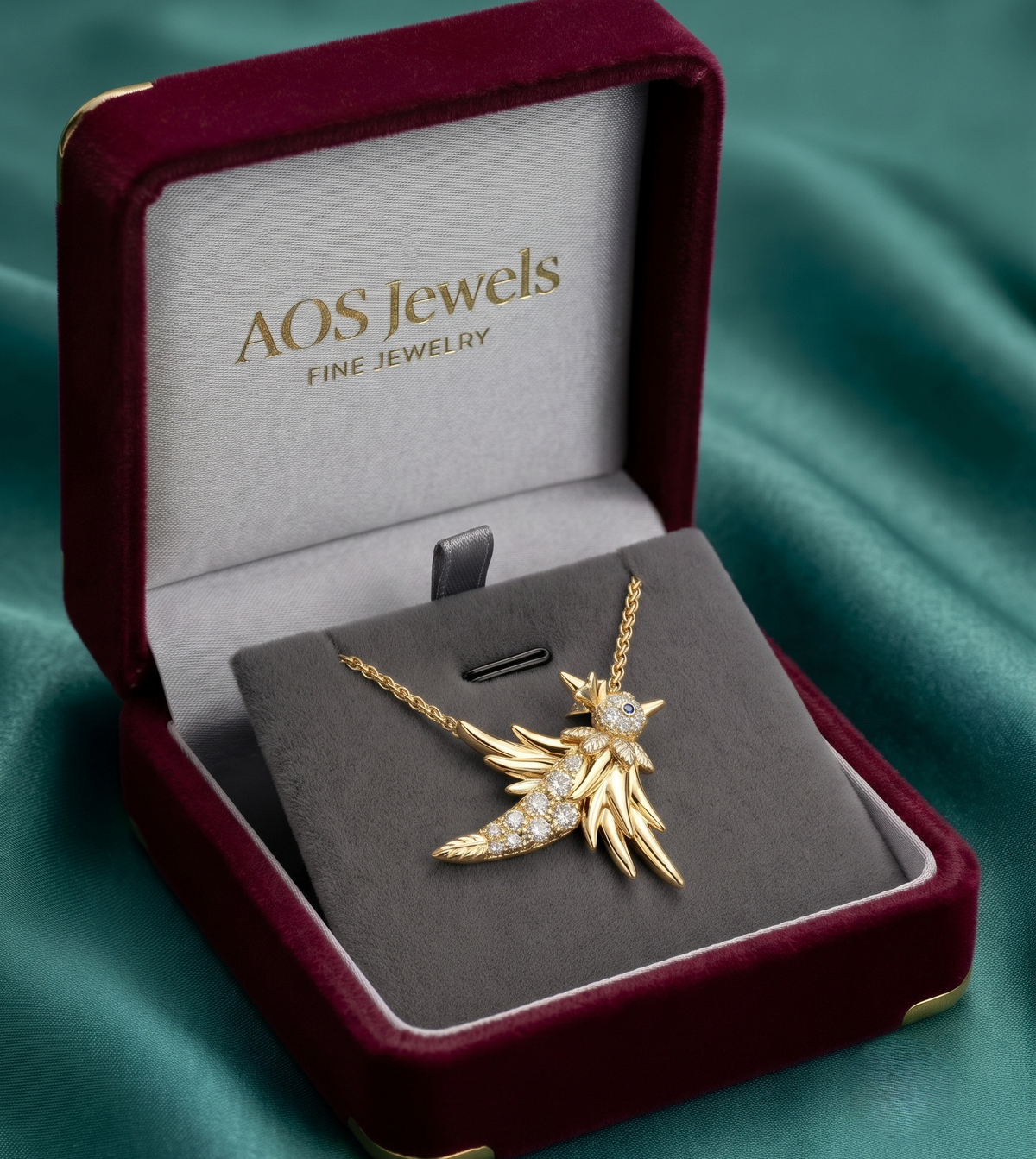 The Sterling Silver Hummingbird Flight Pendant