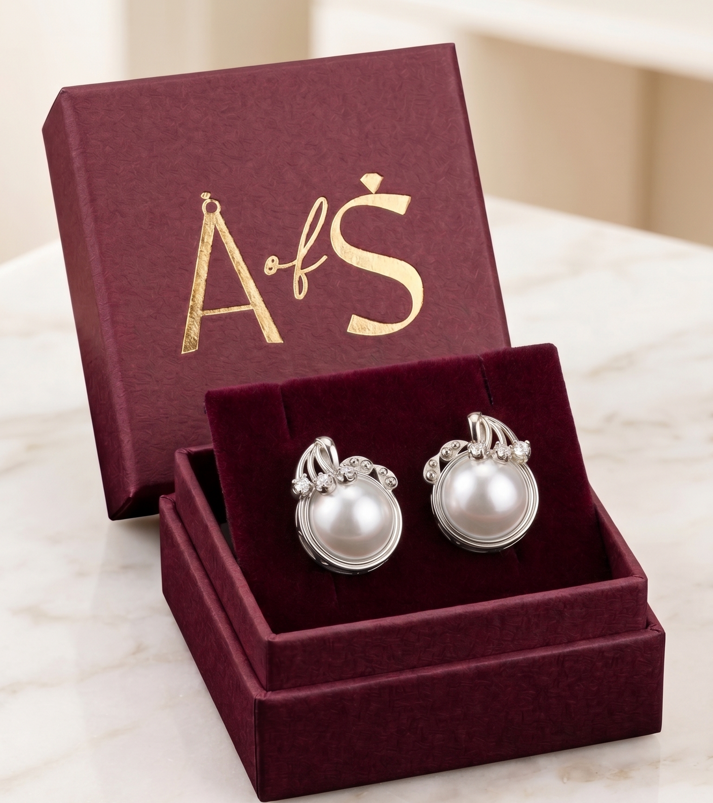 Silver Swirl & Pearl Nest Earrings