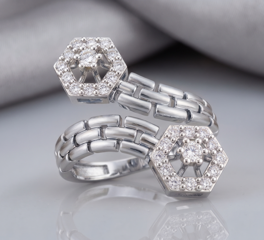 Sterling Silver Modern Industrial Statement Ring
