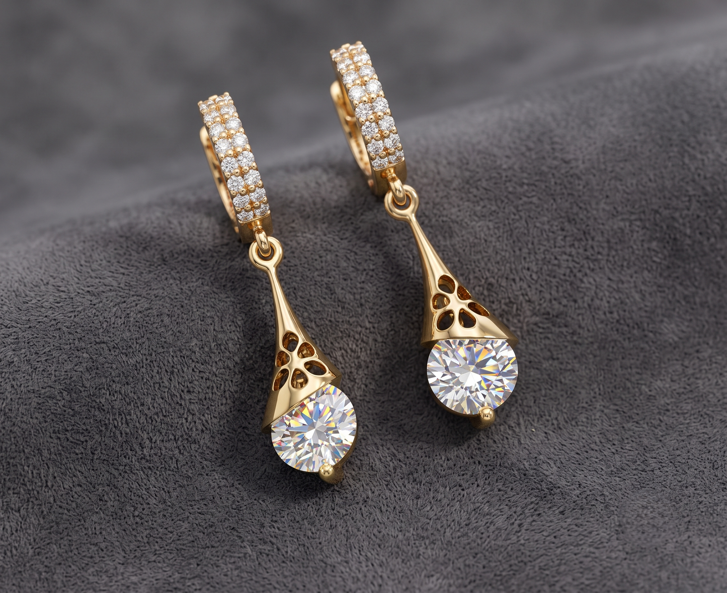 Vintage-Inspired Round Solitaire Dangle Earrings