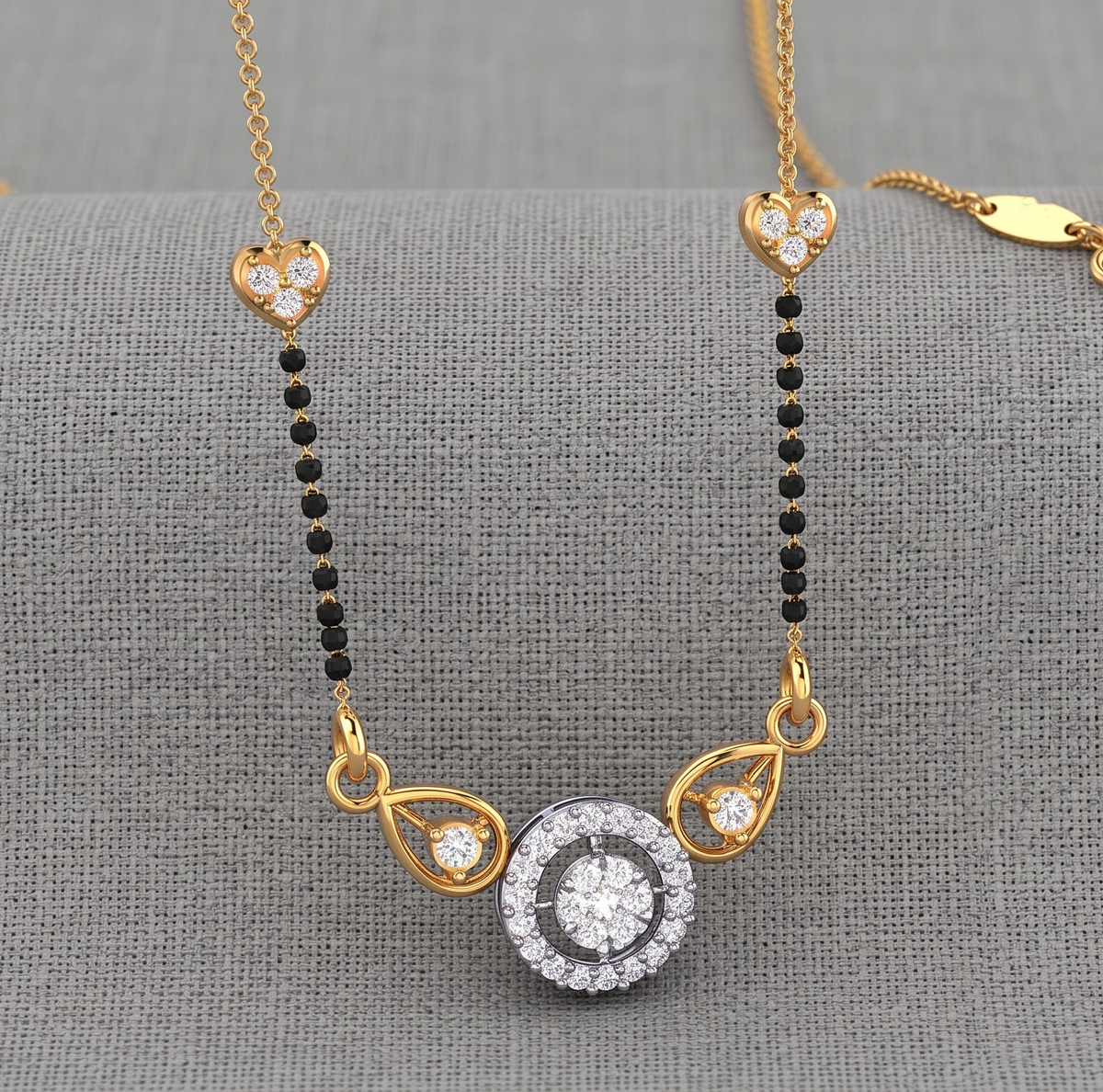 The Heart-Link Solitaire Silver Mangalsutra