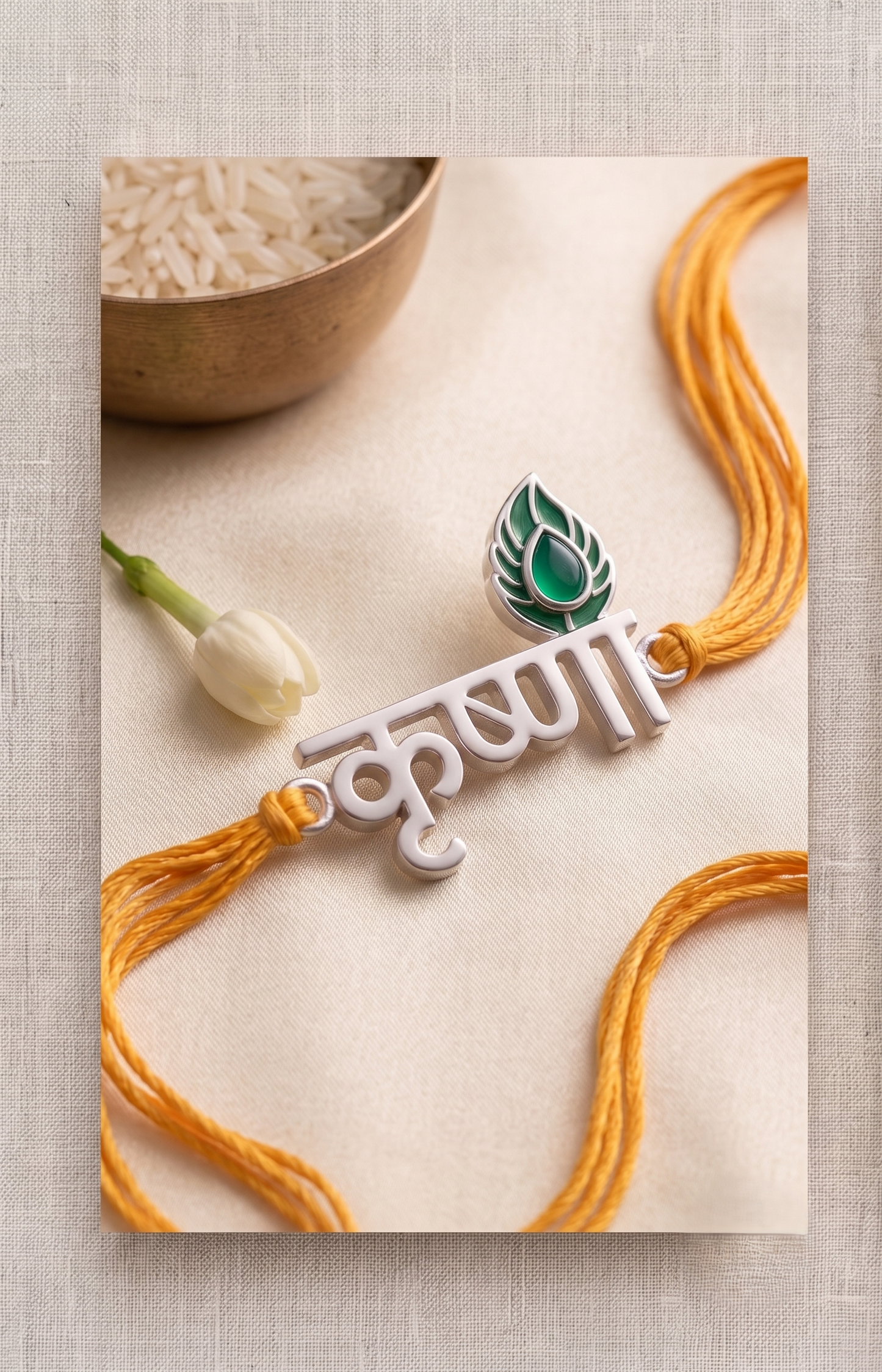 Lord Krishna 925 Silver Rakhi