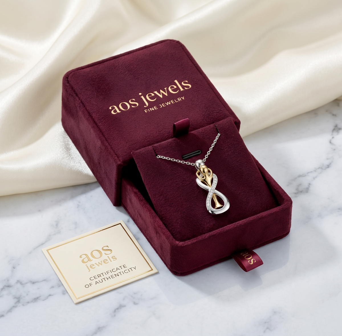 925 Silver & Silver Infinity Silhouette Chain Pendant