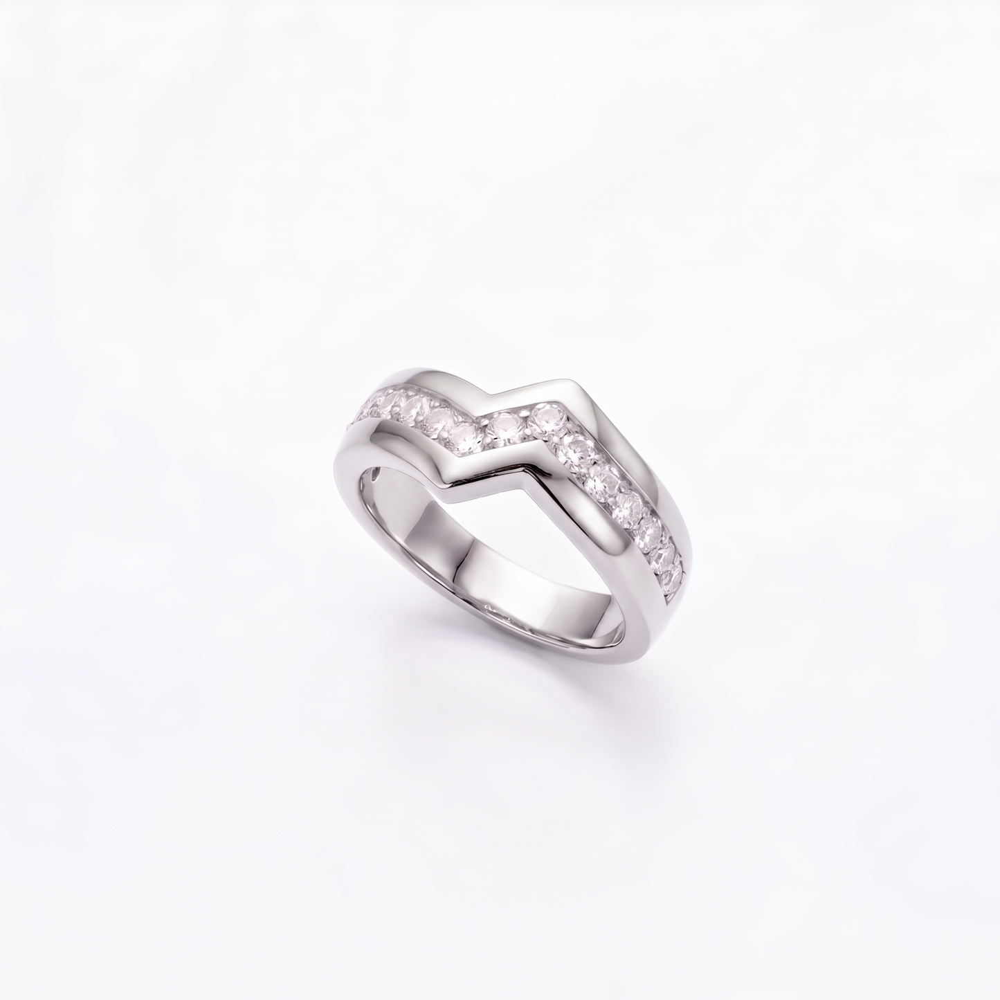 Silver Zigzag Sparkle Band