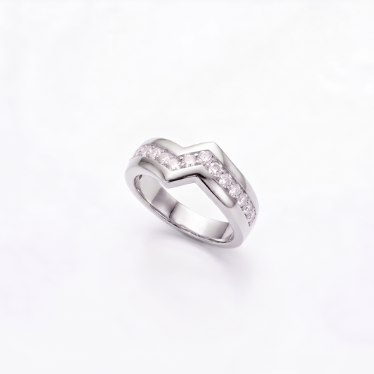 Silver Zigzag Sparkle Band
