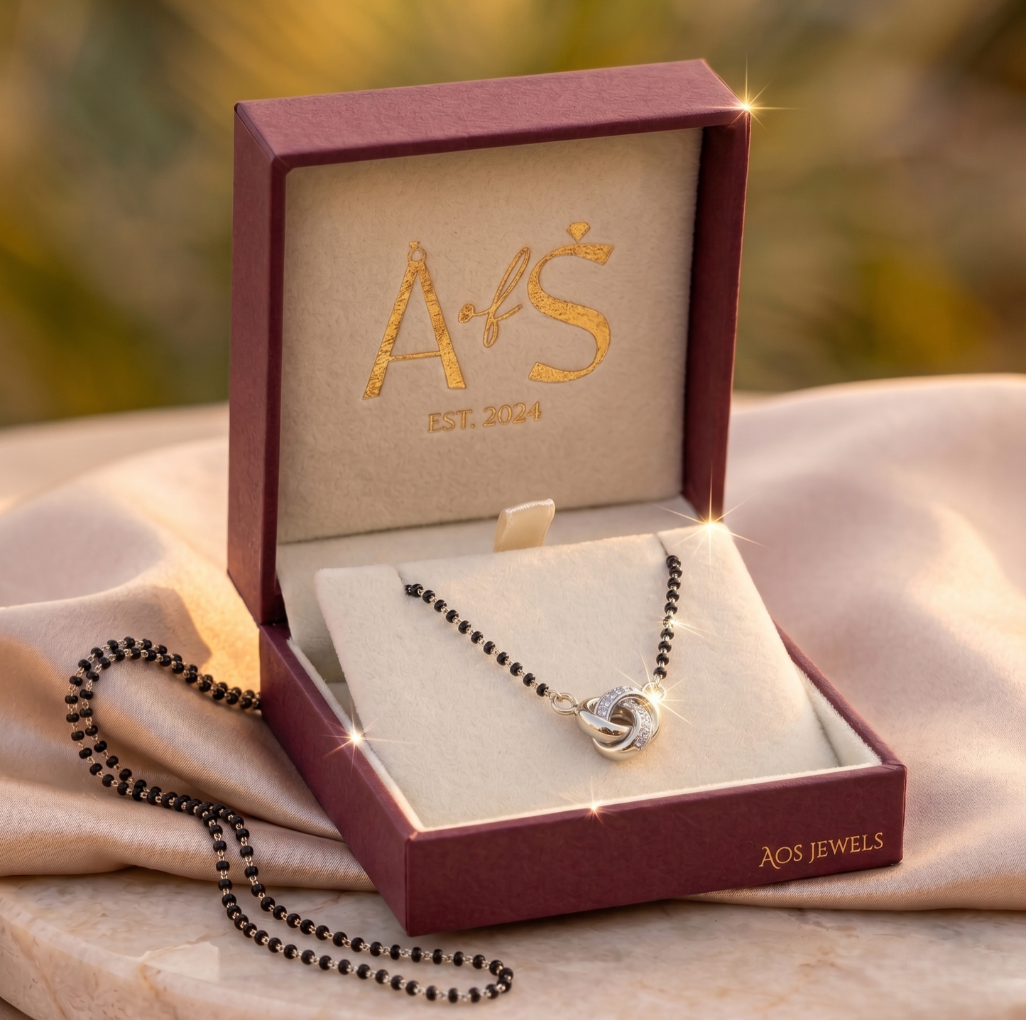 The Romantic & Symbolic Interlocking Destinies Silver Mangalsutra